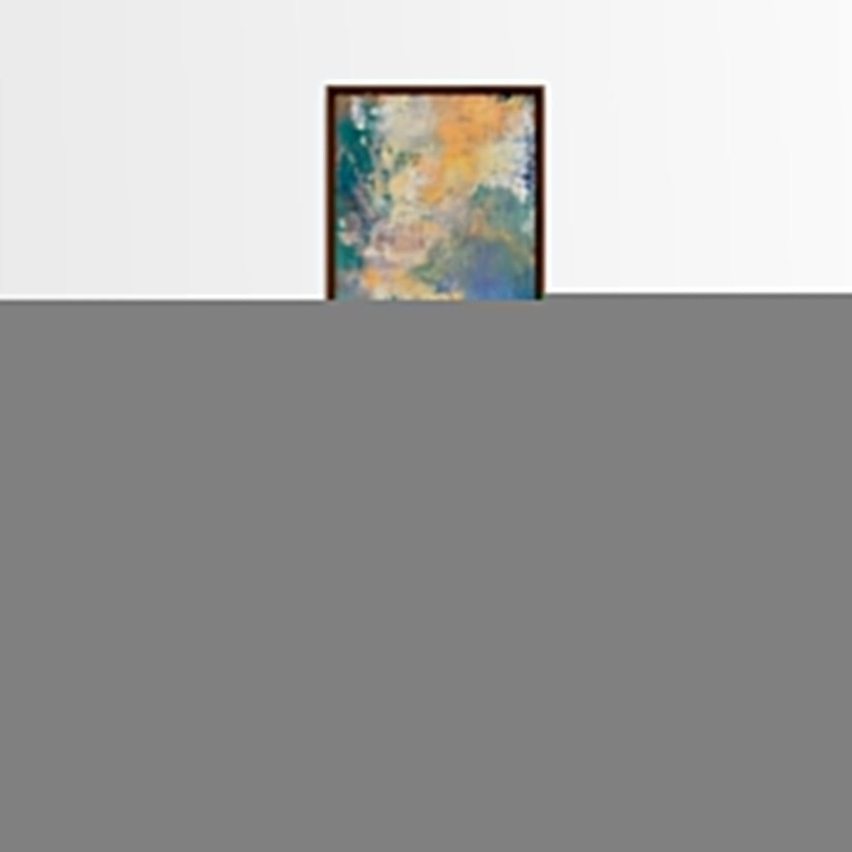Abstract Blue Cup Framed Canvas Print rustic art farmhouse art coastal cowgirl wall art teal wall art kitchen decor wabi sabi wall art