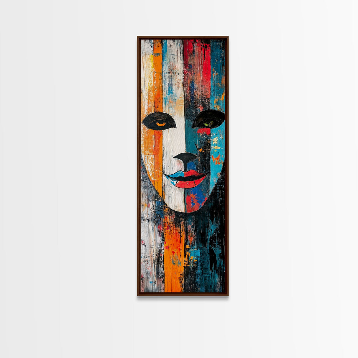 Abstract Face Framed Canvas Print moody art graffiti wall art dark romance painting vibrant abstract art pop art colorful home decor