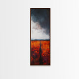 Moody Landscape Framed Canvas Print dark romance painting poppy wall art fall decor tall narrow art above bed wall art vertical wall art