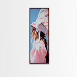 Pink Headdress Woman Canvas Print Wall Art Colorful Graffiti Wall Art Tall Narrow Art