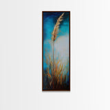Golden Wheat Field Canvas Print Rustic Wall Art Vertical Landscape Painting Wabi Sabi Art Minimalist Art Tall Narrow Art