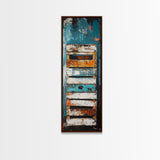 Weathered Wooden Door Rustic Decor Framed Canvas Print Wabi Sabi Art Farmhouse Art Long Narrow Wall Art Above Couch Art