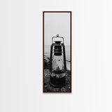 Weathered Lantern, Coastal Art, Canvas Print, nautical wall art, seascape painting, coastal decor, moody art, rustic wall art, guest room art