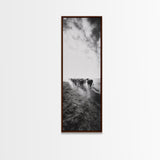 Dusty Cattle Drive, Western Landscape, Framed Canvas Print, Rustic Wall Art, Moody Art, Extra Wide Art, Southwest Wall Art