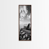 Western Wagon, Coastal Landscape Art, Framed Canvas Print, Rustic Wall Art, Nautical Décor, Extra Wide Art, Minimalist Wall Art