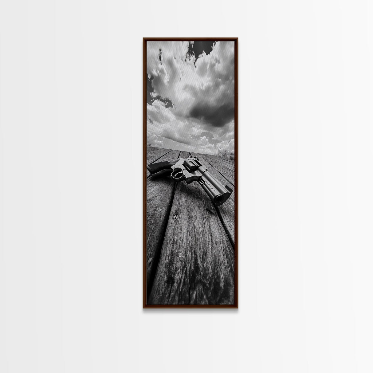 Revolver Gun Art, Canvas Print, moody art, western decor, rustic wall art, cowboy aesthetic, dark romance painting, unique gift idea