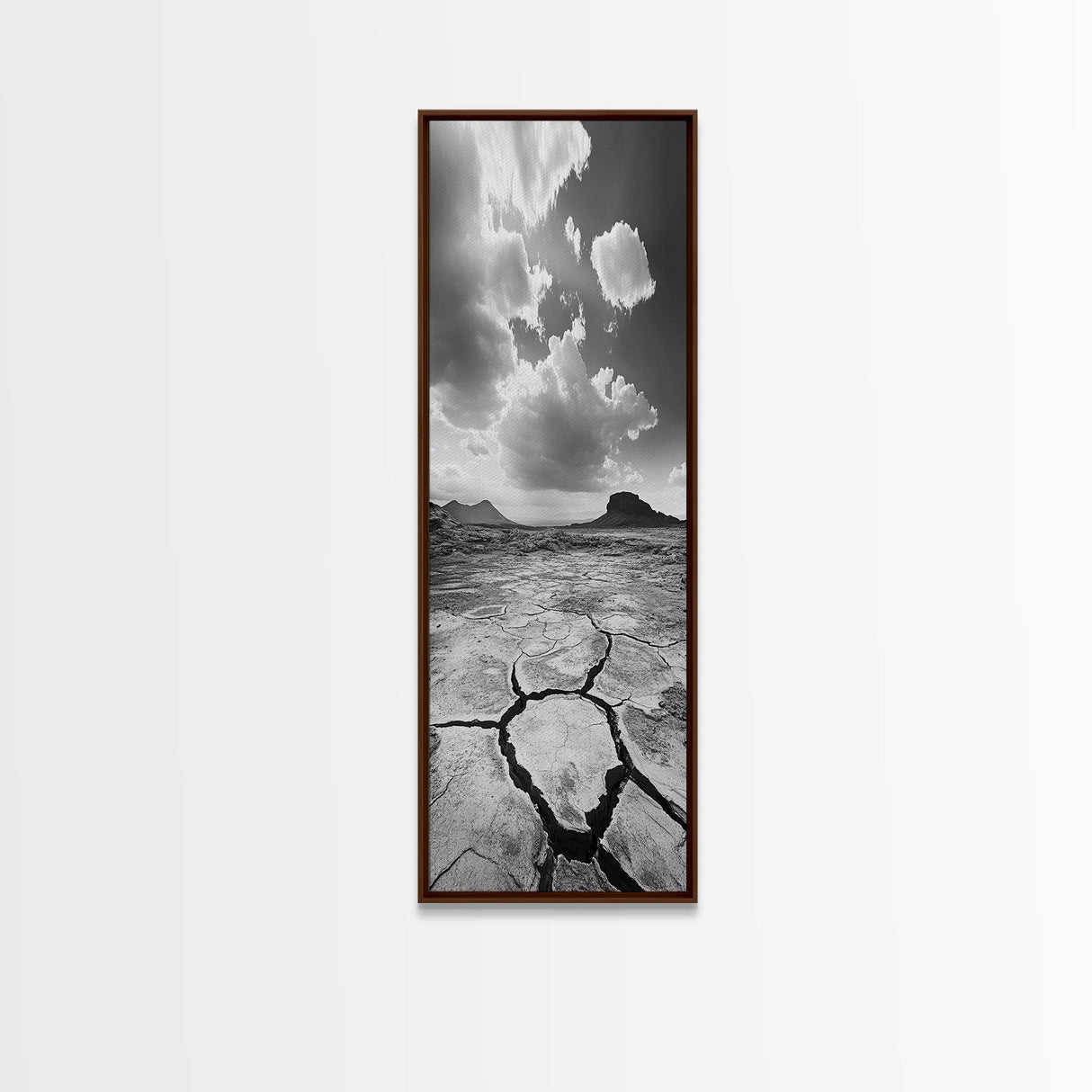 Desert Cracked Earth, Canvas Print, Moody Southwest Wall Art, Joshua Tree Art, Rustic Landscape Art, Extra Wide Art, Above Sofa