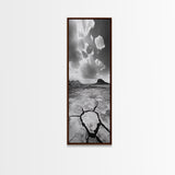 Desert Cracked Earth, Canvas Print, Moody Southwest Wall Art, Joshua Tree Art, Rustic Landscape Art, Extra Wide Art, Above Sofa