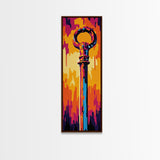 Bold Pop Art Key Painting Framed Canvas Print | Graffiti Wall Art | Blotter Art | Retro Wall Art | Colorful Modern Decor