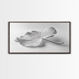 White Leaf, Botanical Prints, Minimalist Art, Wabi Sabi Wall Art, Monochrome Art, Modern Art, Living Room Art, Canvas Print