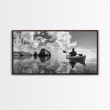 Kayak, Coastal Landscape Art, Nautical Painting, Extra Wide Art, Adventure Art, Seascape Painting, Panoramic Art, Canvas Print