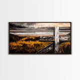 Rustic Cross, coastal landscape art, farmhouse art, nautical wall art, inspirational wall decor, beach house decor, Canvas Print