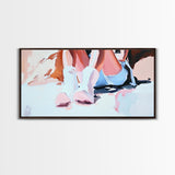 Cowgirl Boots, black cowgirl painting, rustic wall art, farmhouse decor, moody woman lying in bed painting, framed canvas print