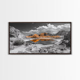 Desert Oasis Reflection Canvas Print Joshua Tree Art Southwest Wall Art Panoramic Art Above Sofa Art Gift Idea Rustic Wall Art