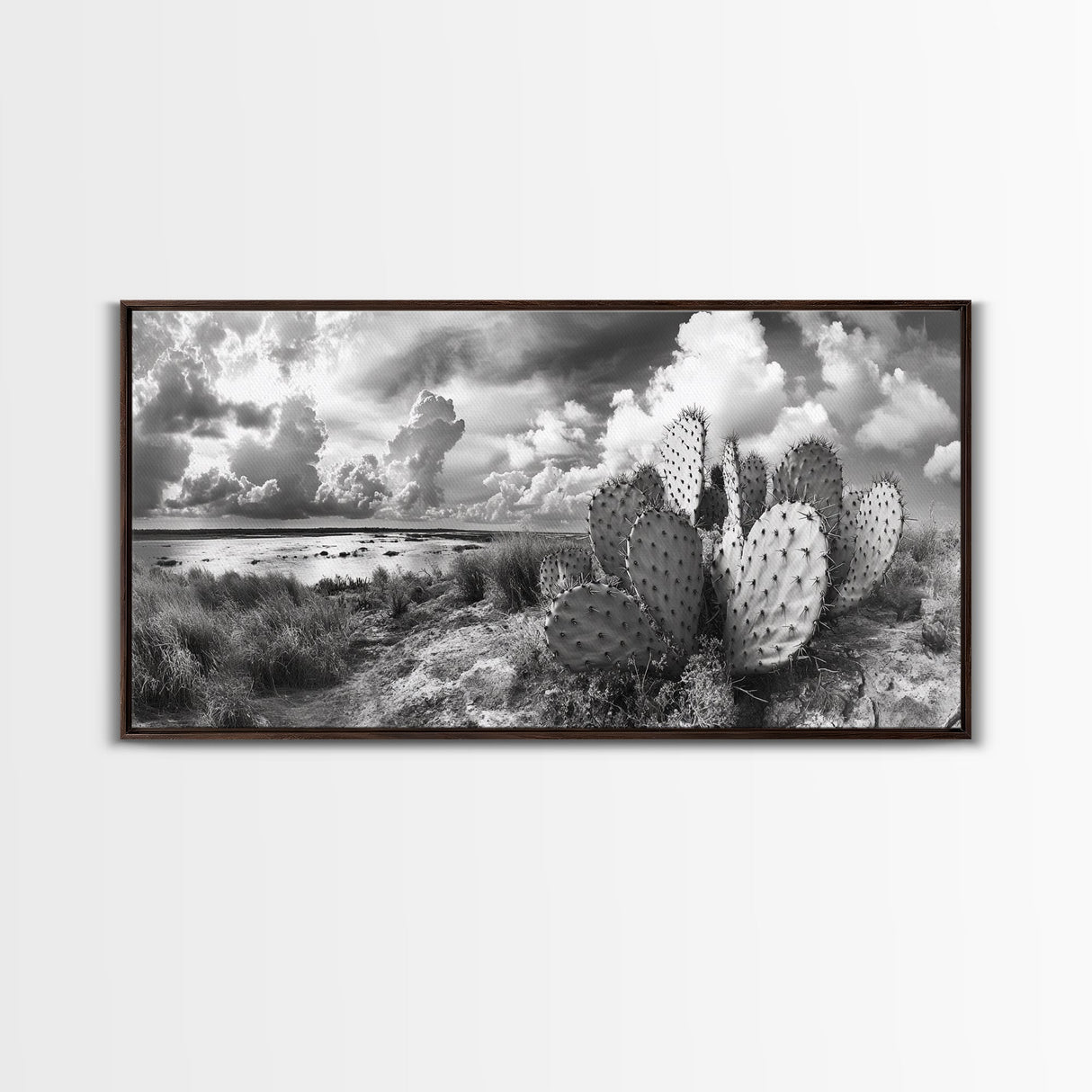 Desert Landscape, Joshua tree art, rustic decor, botanical prints, scenic view, panoramic art, southwest wall art, Canvas Print