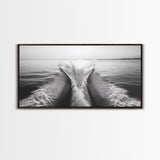Nautical painting, ocean waves, coastal decor, seascape painting, panoramic art, extra wide art, framed canvas print