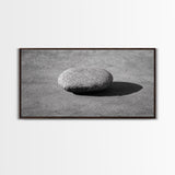 Zen rock, minimalist art, wabi sabi art, Japanese decor, meditation wall art, extra wide art, horizontal wall art, framed canvas print