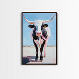 Longhorn Cow, Western Wall Art, Rustic Decor, Canvas Print, Southwest Wall Art, Farmhouse Art, Gift Idea, Living Room Art, Boho Art