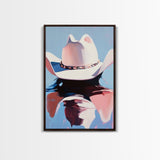 Western Hat, Moody Art, Rustic Wall Art, Farmhouse Art, Canvas Print, Above Bed Wall Art, Southwest Wall Art, Gift Idea For Him