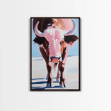 Bison Painting, Western Art, Framed Canvas Print, rustic wall art, vintage horse art, southwest wall art, farmhouse art, gift idea for him
