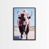 Majestic Bison, Southwest Wall Art, Rustic Decor, Bull And Bear Art, Canvas Print, Farmhouse Style, Living Room Art, Western Painting