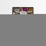 Black and White Cow, rustic art, farmhouse art, bull and bear art, southwest wall art, abstract animal painting, Framed Canvas Print