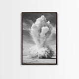 Explosion art, science art, moody art, dark romance painting, wabi sabi art, unique wall art, rustic decor, canvas print, above sofa art
