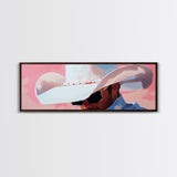 Cowboy Portrait, Pink Abstract Art, Southwest Wall Art, Canvas Print, Light Pink Wall Art, Rustic Decor, Living Room Art