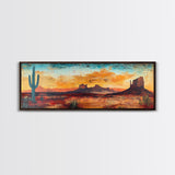 Southwest Wall Art, Framed Canvas Print, Joshua Tree Art, Desert Landscape Painting, Extra Wide Art, Rustic Wall Art, Above Couch Art, Gift Idea