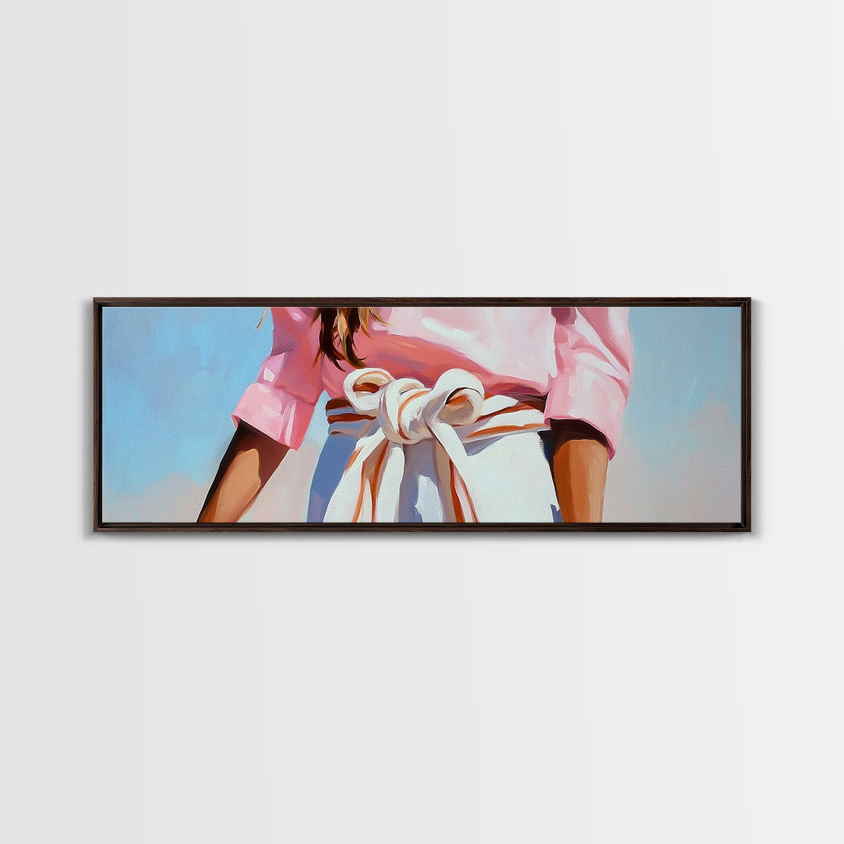 Minimalist Art, Framed Canvas Print, Fashion Illustration, Pink Wall Art, Modern Decor, Extra Wide Art, Light Pink Wall Art, Bedroom Art
