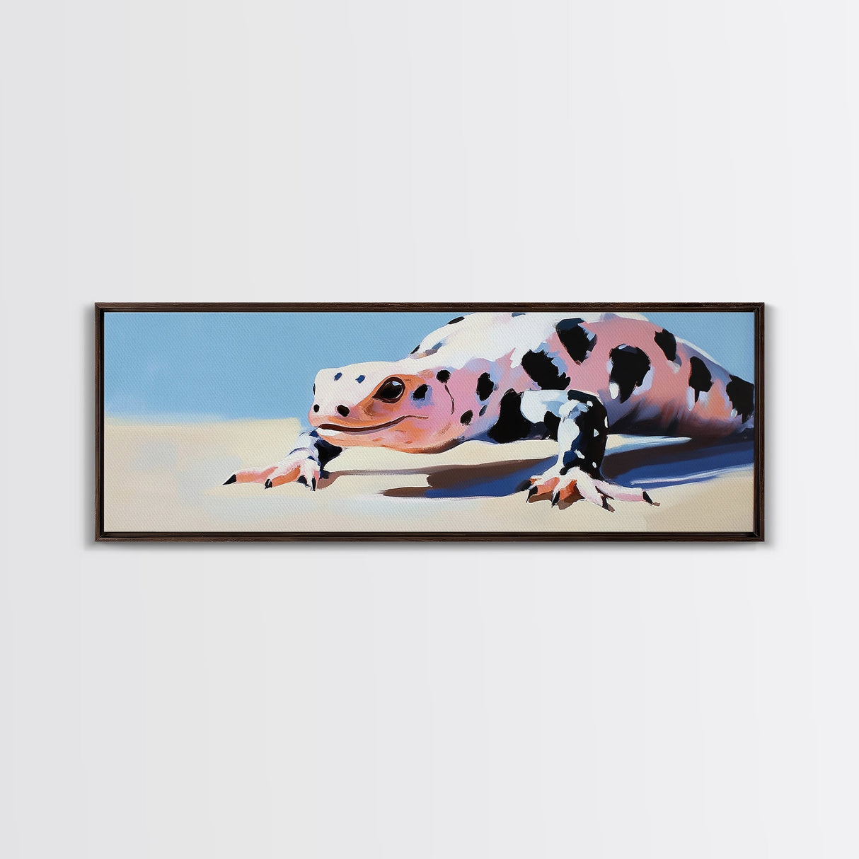 Lizard Art, Framed Canvas Print, Whimsical Art, Moody Art, Extra Wide Art, Southwestern Decor, Rustic Wall Art, Above Sofa Art, Gift Idea