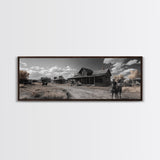 Western Town, Cowboy Art, Old West Wall Art, Rustic Wall Art, Farmhouse Decor, Historical Landscape Art, Panoramic Art, Canvas Print