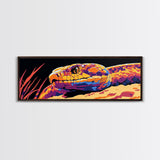 Pop Art Snake, colorful reptile painting, chicano art, pop art wall decor, wild animal painting, extra wide art, framed canvas print