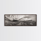 Abandoned cabin, western landscape, rustic wall art, panoramic art, extra wide art, southwest wall art, framed canvas print, farmhouse decor
