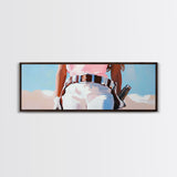 Cowgirl Painting, black cowgirl painting, western wall art, coastal cowgirl wall art, rustic decor, vibrant art, framed canvas print