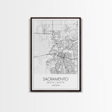 Sacramento Street Map, California Map, City Map Art, Minimalist Art, Wall Art, Canvas Print, Girls Room Art, Gift For Women, Travel Décor