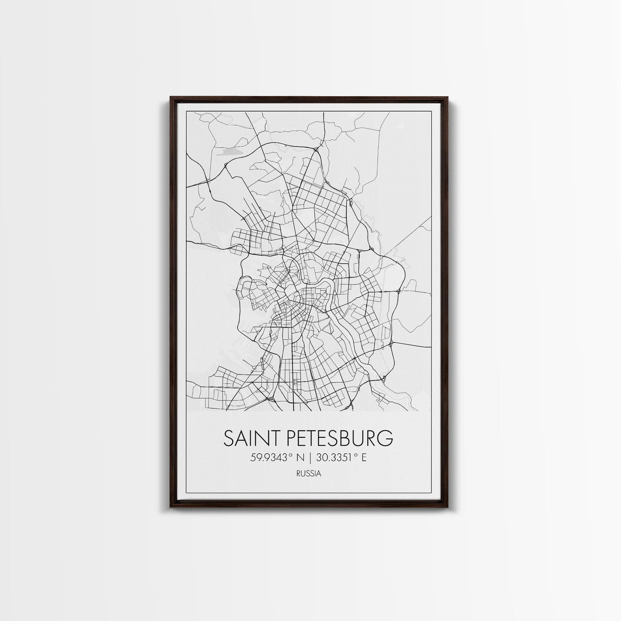 Saint Petersburg Street Map, Russia Map, City Map Art, Minimalist Art, Wall Art, Canvas Print, Room Décor, Gift For Mom, Travel Wall Art