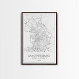 Saint Petersburg Street Map, Russia Map, City Map Art, Minimalist Art, Wall Art, Canvas Print, Room Décor, Gift For Mom, Travel Wall Art
