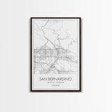San Bernardino Street Map, California Map, City Map Print, Minimalist Art, Wall Art, Canvas Print, Unique Wall Décor, Friends Gift,