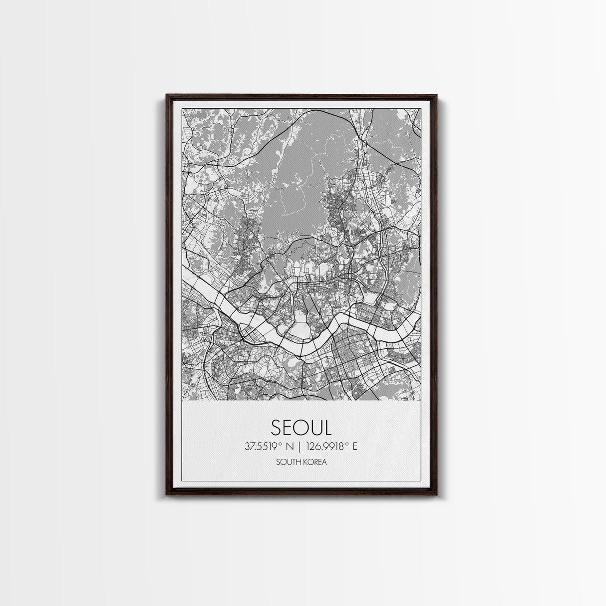Seoul Street Map, South Korea Map, Asia City Map Print, Minimalist Art, Wall Art, Canvas Print, Travel Gift For Women, Travel Wall Décor