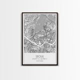 Seoul Street Map, South Korea Map, Asia City Map Print, Minimalist Art, Wall Art, Canvas Print, Travel Gift For Women, Travel Wall Décor