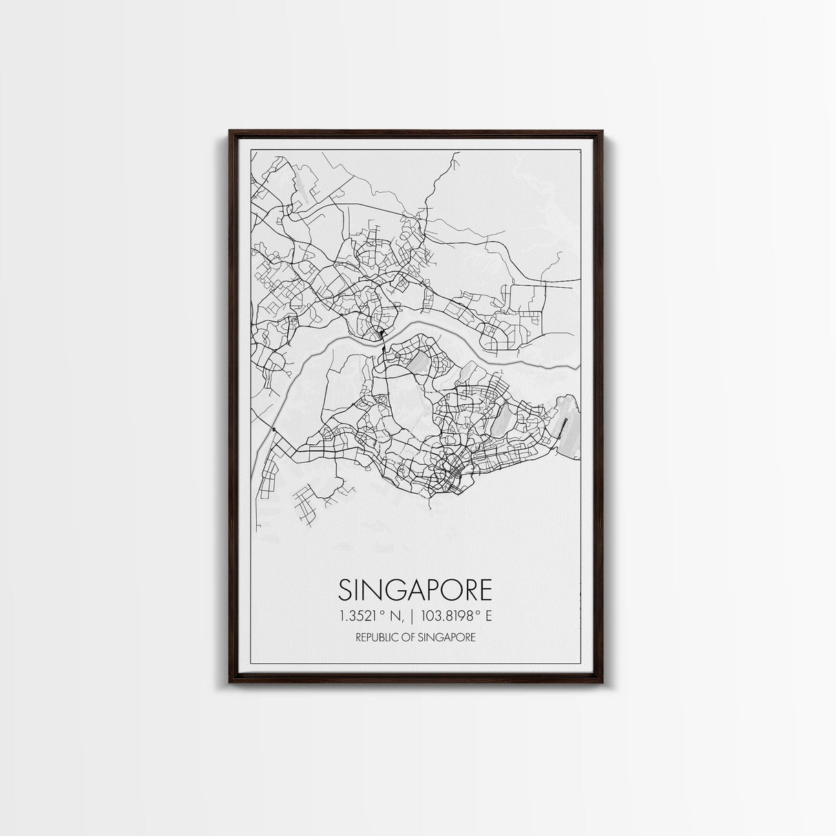 Singapore Street Map, Singapore Map, Asia City Map Print, Minimalist Art, Wall Art, Canvas Print, Room Decor, Travel Wall Art, Gift For Him