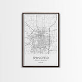 Springfield Street Map, Missouri Map, City Map Print, Modern Wall Art, Wall Art, Canvas Print, Bedroom Wall Décor, Gifts For Couple