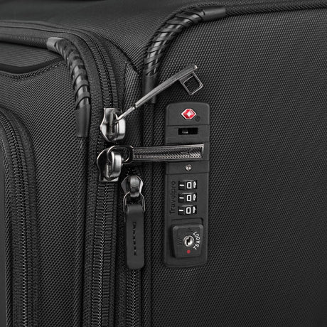TSA-approved combination lock on the Travelpro Crew Classic large check-in spinner