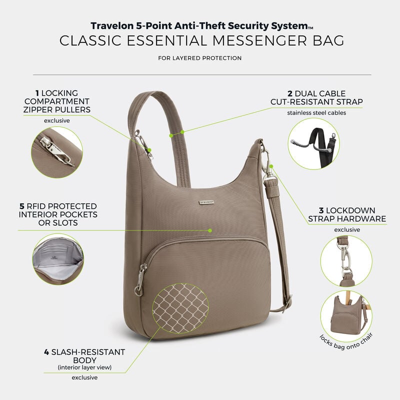 Bolso bandolera antirrobo Essential Collection Classic