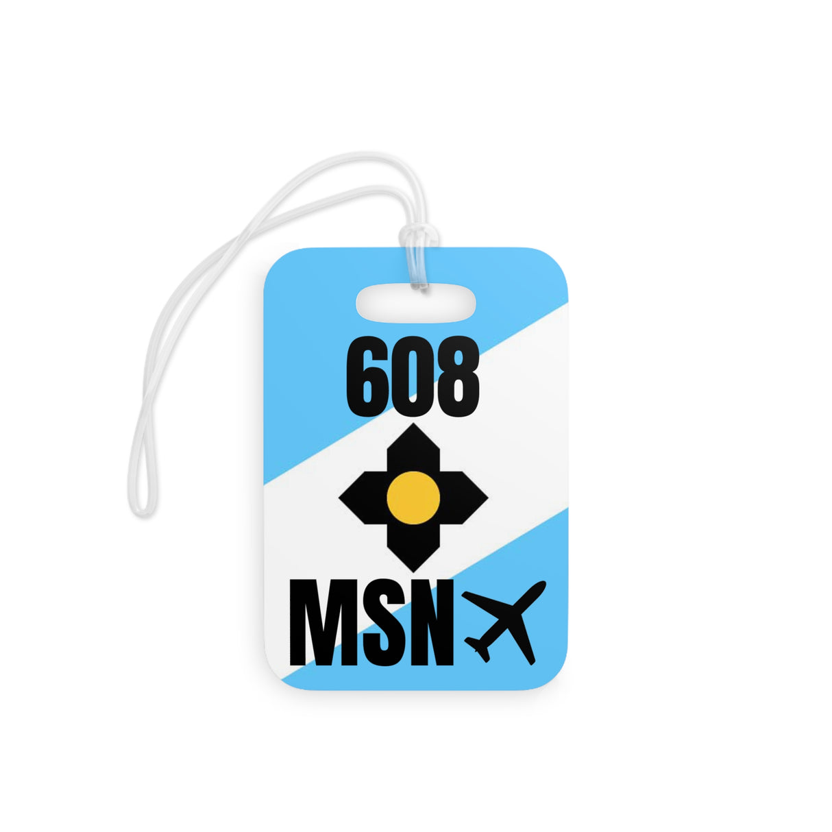 Madison Wisconsin,  Area Code / Airport Tag for Bags and Luggage - 608 / MSN