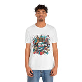 Camiseta a todo color "Viajo Para Comprar" 