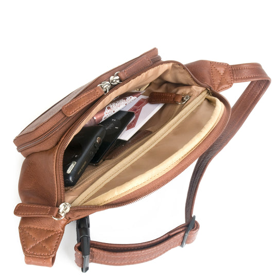 Leather RFID Blocking Organizer Waist Pack