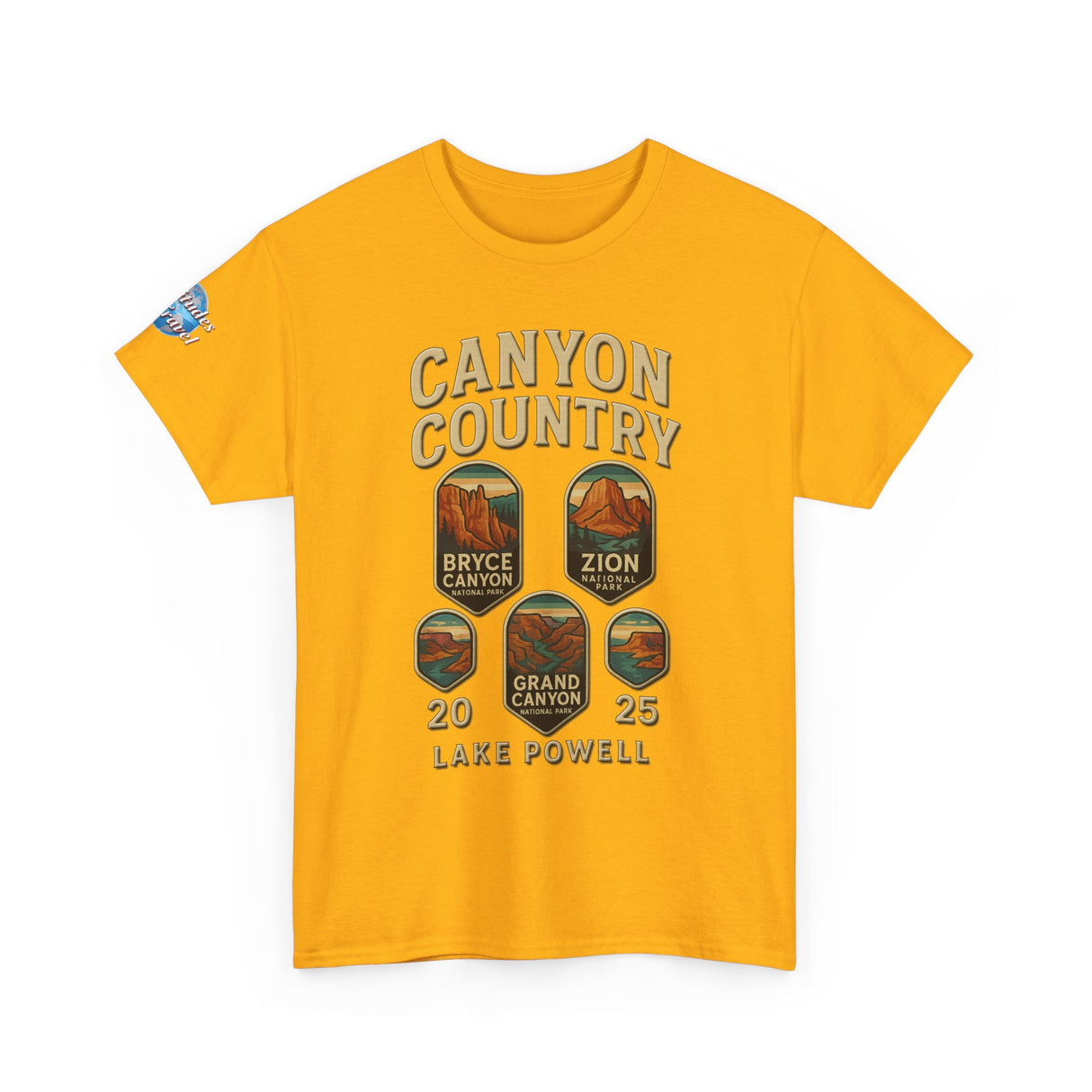 Custom Latitudes Travel - Canyon Country Tee, Adventure T-Shirt, National Park Shirt, Travel Souvenir Gift, Retro Tour Shirt, Hiking Apparel, Unisex Cotton Top