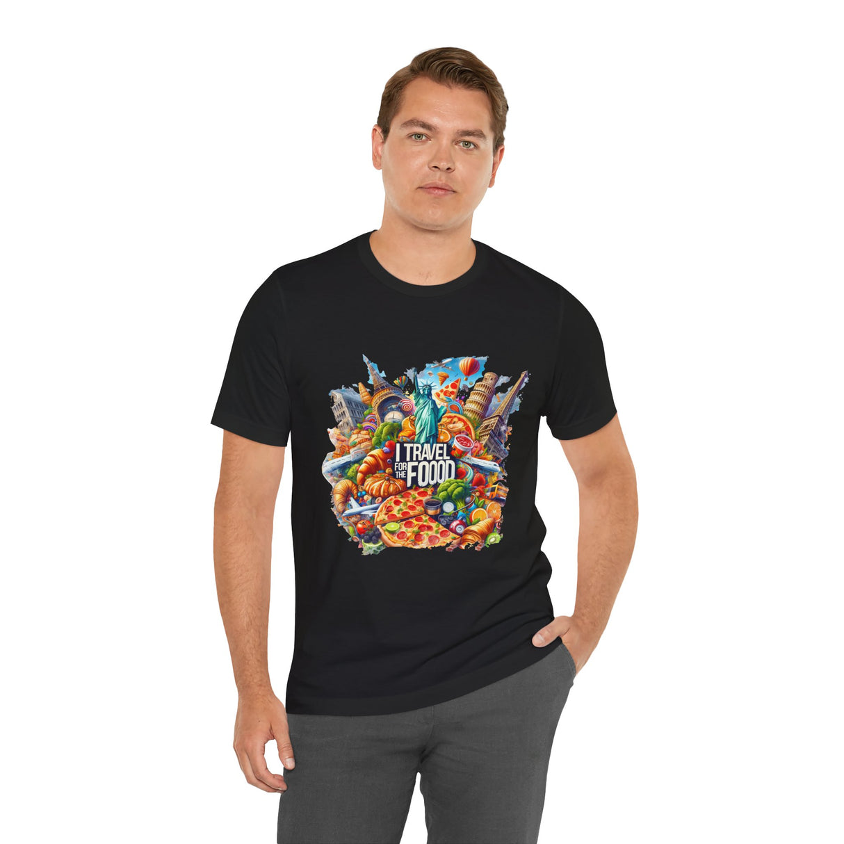"I Travel for The Food" full color T-shirt